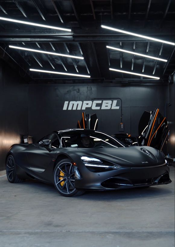 Matte black McLaren 720S in the IMPCBL studio